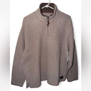 Southern Marsh Quarter zip fleece beige with brown